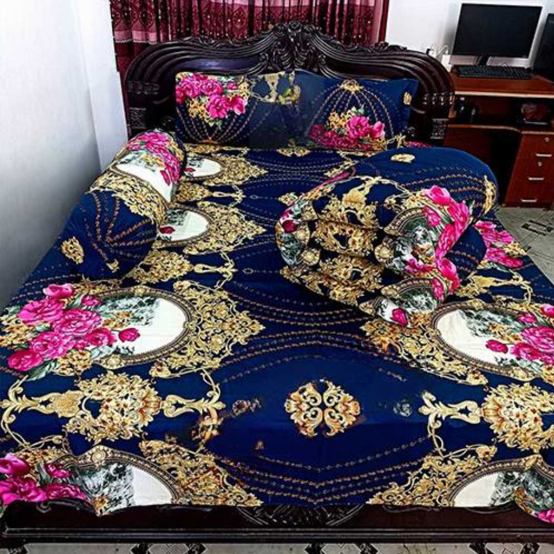 Luxury Twill Cotton 5 Piece Comforter Set – King Size Bed Sheet & Pillow Covers - additional view