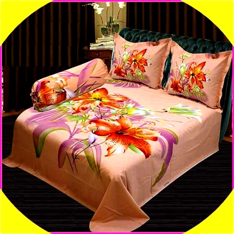 Luxury Panel Bed sheet With Two Matching Pillow Covers - additional view
