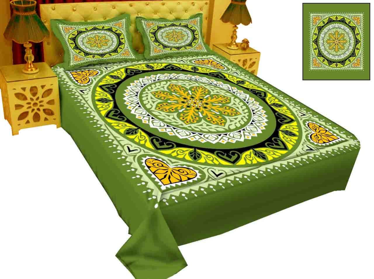 Luxury Panel Bed sheet With Two Matching Pillow Covers - additional view