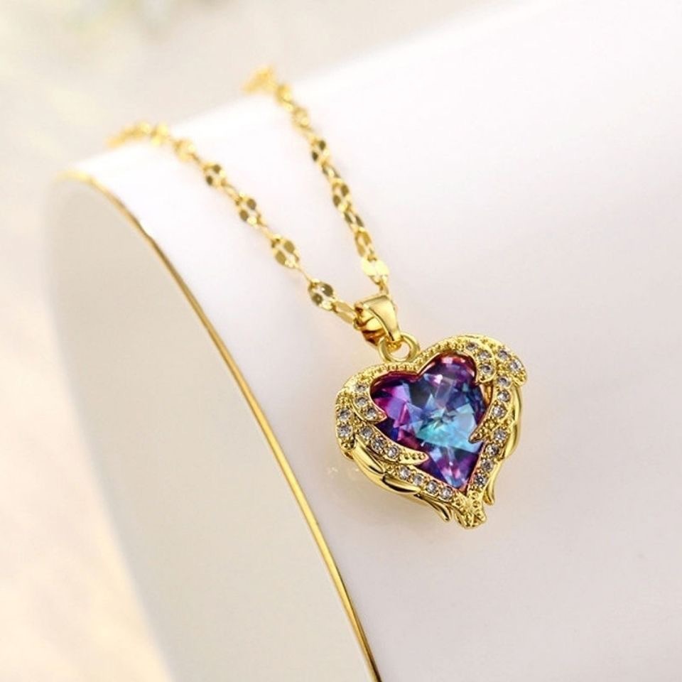 Ocean Heart Stone Love Shape Neckless for Stylish Girls or Women - additional view