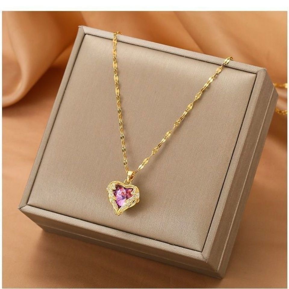 Ocean Heart Stone Love Shape Neckless for Stylish Girls or Women - additional view