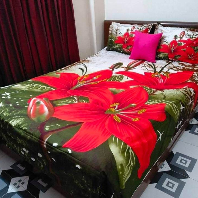 Luxury Panel Bed sheet With Two Matching Pillow Covers ,bed cover,bedsheet king size,বিছানার চাদর বড় - additional view