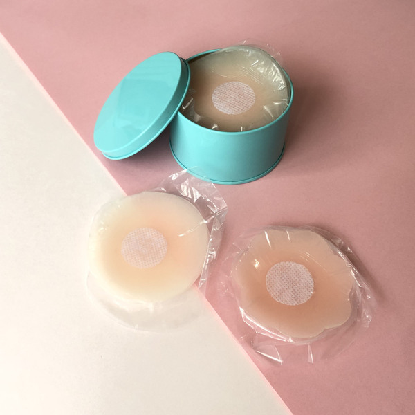 Women Silicone Nipple Stickers Anti-bump Chest Pad Lift Nipple Cover Pads 1-Pair - additional view
