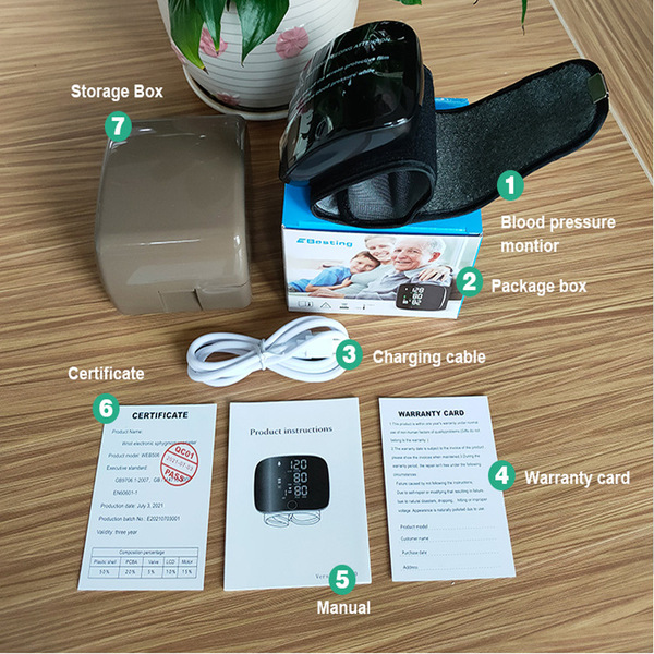 Automatic Rechargeable Digital Touch Screen Wrist type Blood-Pressure Machine/ BP Machine,RechargeableBPMachine,HealthMonitoring - additional view