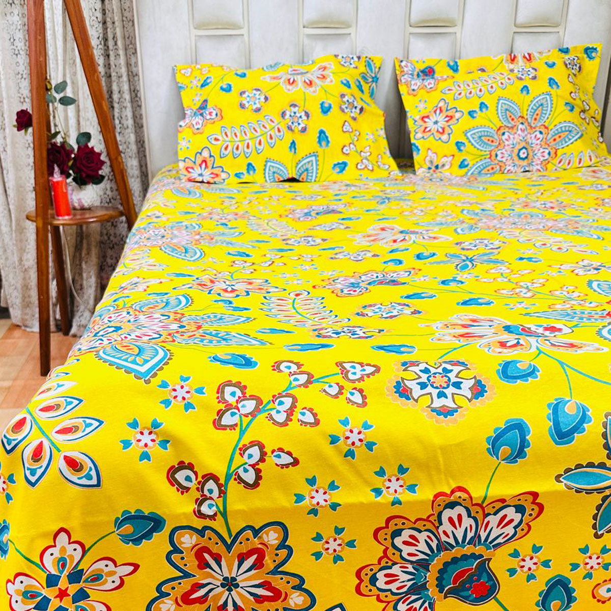 AC HOME TEX King Size Bed sheet With Two Pillow Covers - additional view