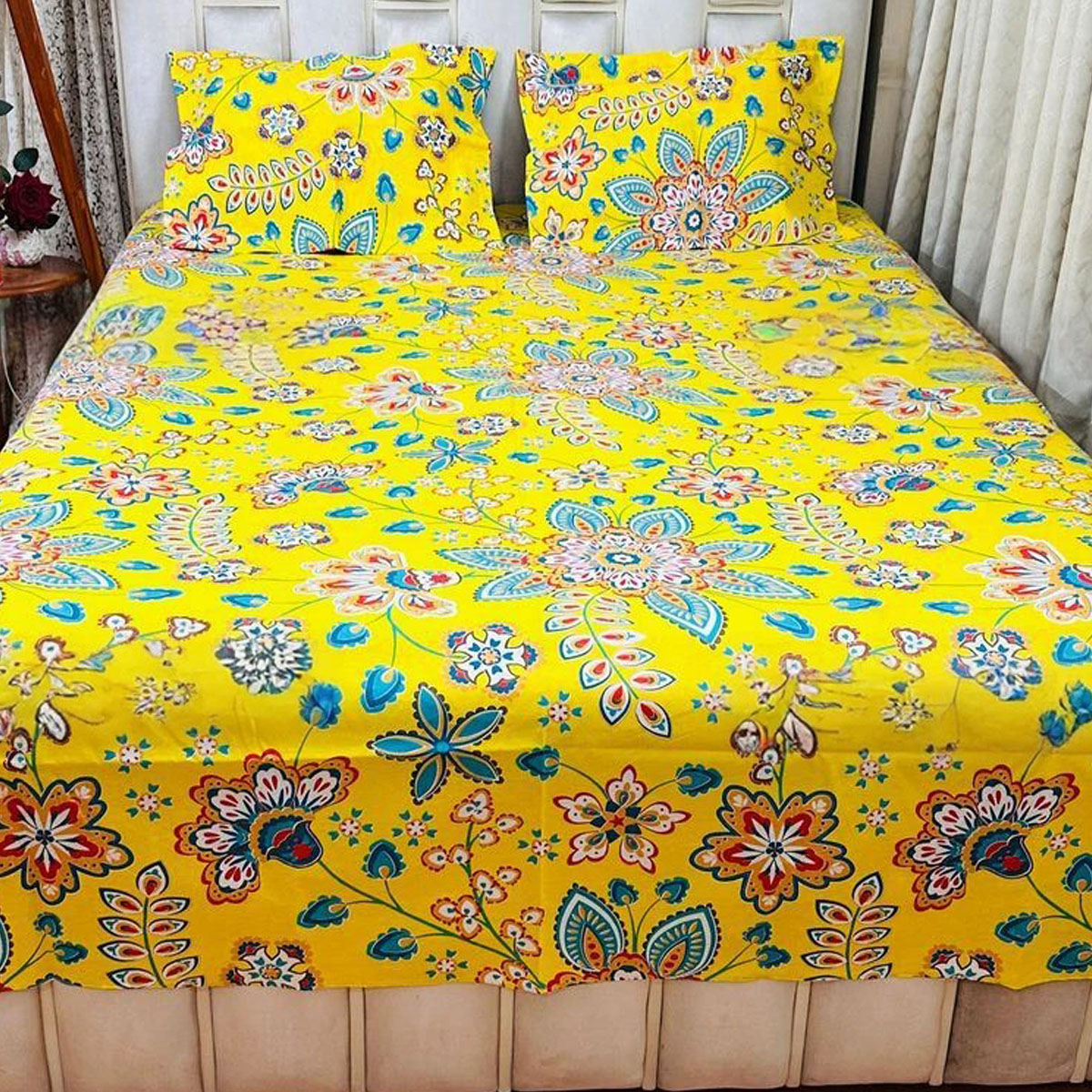 AC HOME TEX King Size Bed sheet With Two Pillow Covers - additional view
