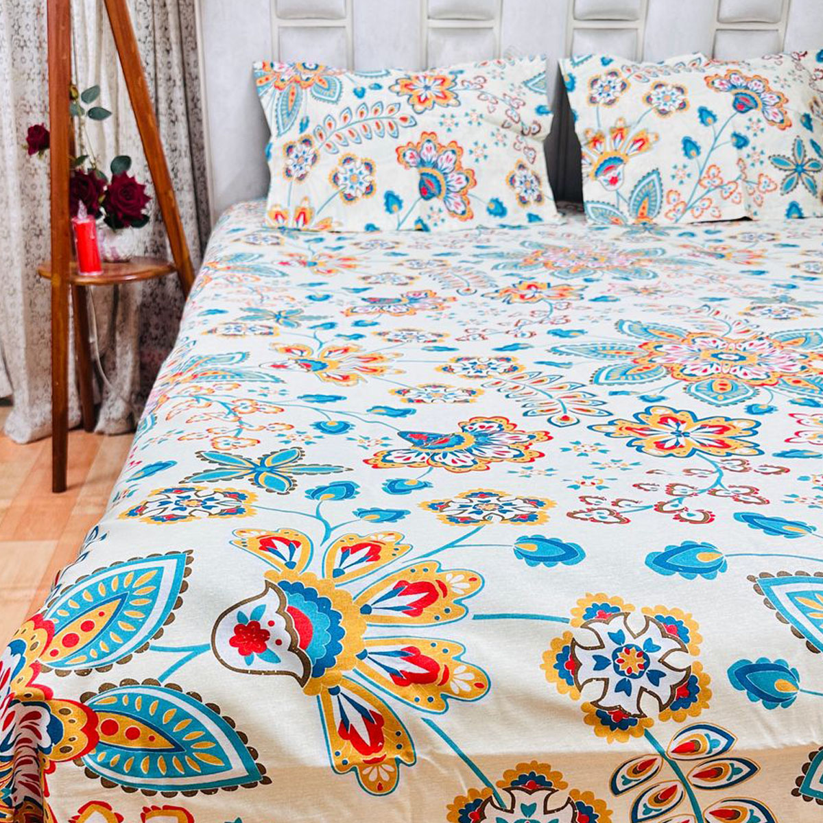 AC HOME TEX King Size Bed sheet With Two Pillow Covers - additional view