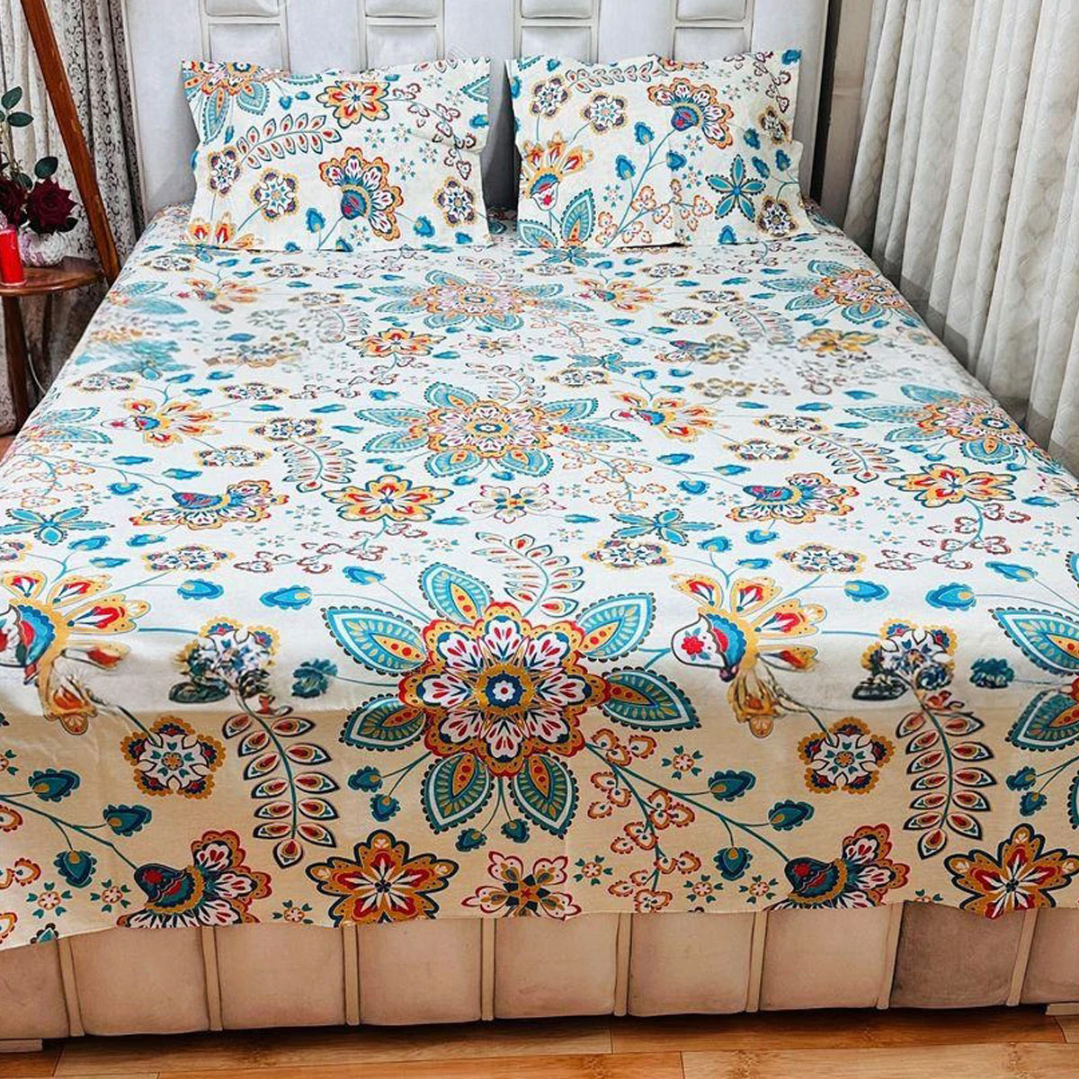 AC HOME TEX King Size Bed sheet With Two Pillow Covers - additional view