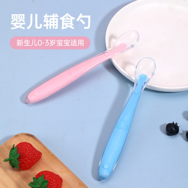 Full Silicone baby soft head spoon spoon children to eat spoon supplementary food bowl spoon -1pcs - additional view