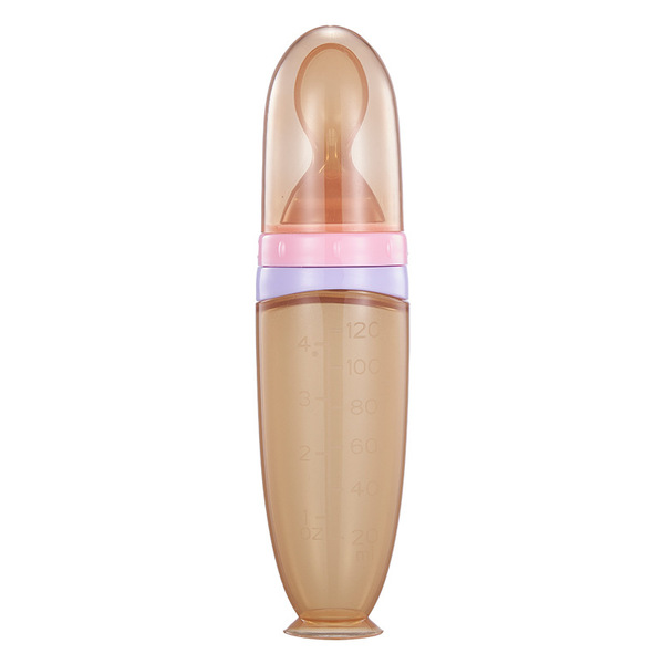 Baby rice paste bottle 120ml squeeze feeding spoon full silicone - additional view