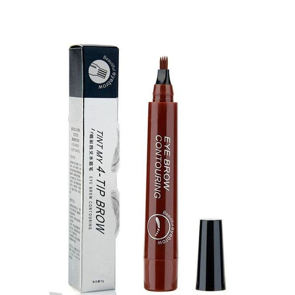Eyebrow Pen Liquid Waterproof Microblading Long Lasting Natural Beauty Looking 4 Fork Tip Tattoo Makeup Pencil - additional view
