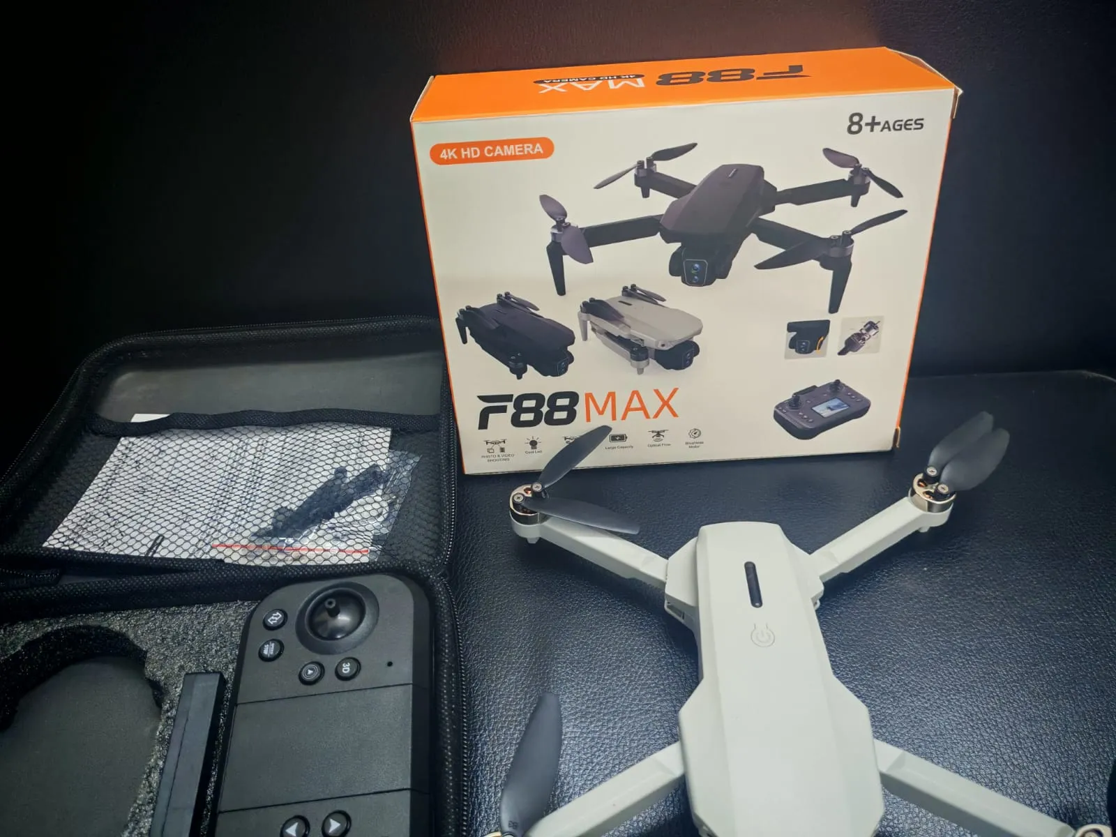 F88 MAX Remote Rotate Camera Brushless Motor WiFi Drone for One Key Landing, Optical Flow Hover with 2 Battery - additional view