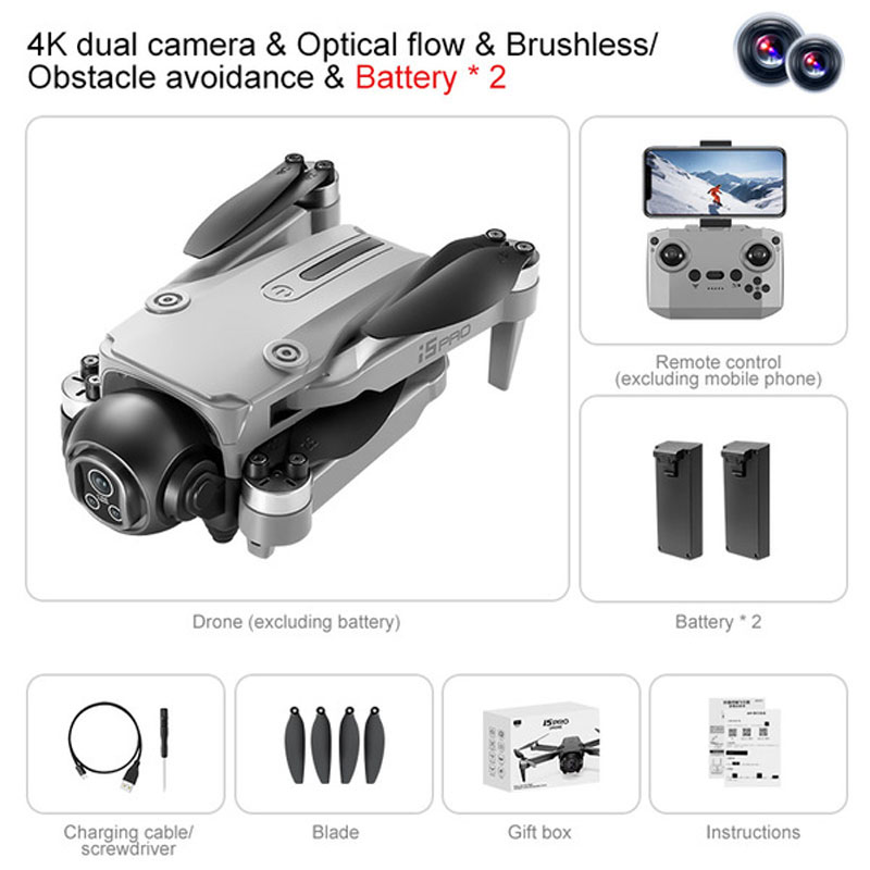FLH I5 Pro Drone,Optical Flow Hover Brushless Motor 2 Battery - additional view