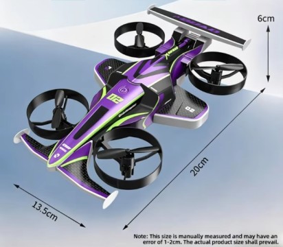 Drift Deformable RC Flying Drift Car 2 in One Air Ground Quadcopter Remote Control Electric Racing Toy for Boys Gift 1/30 Scale - additional view