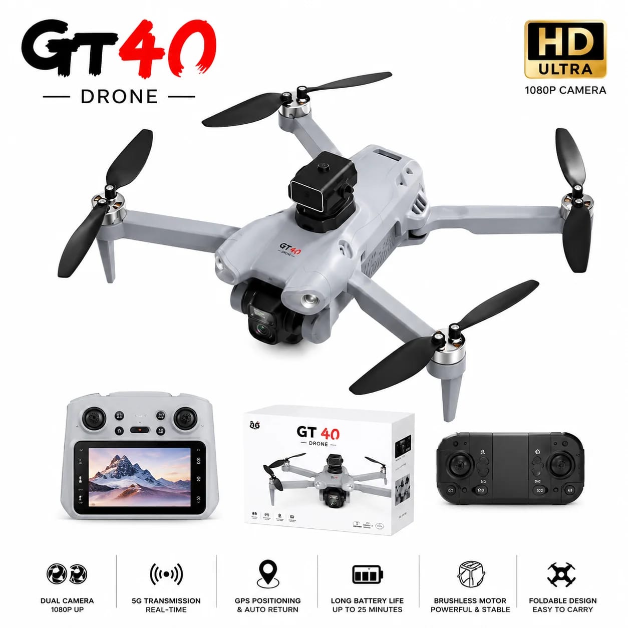 GT 40 Smart Display Camera Drone - additional view