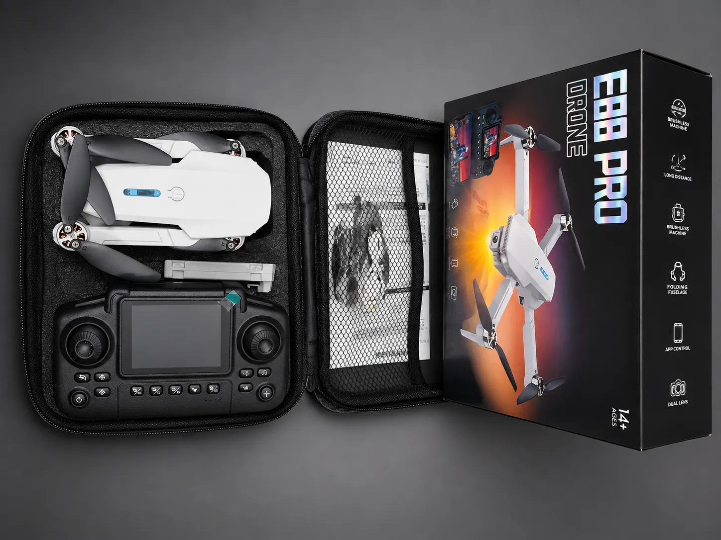 E88 Pro drone  Dual Camera Foldable Drone with Screen Remote - additional view