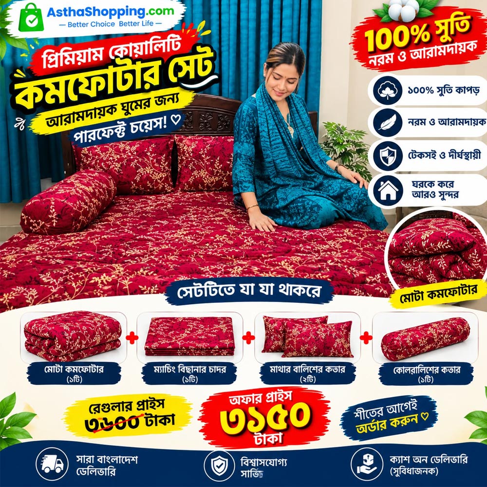 Premium 5-Piece Twill Cotton Comforter Set - additional view