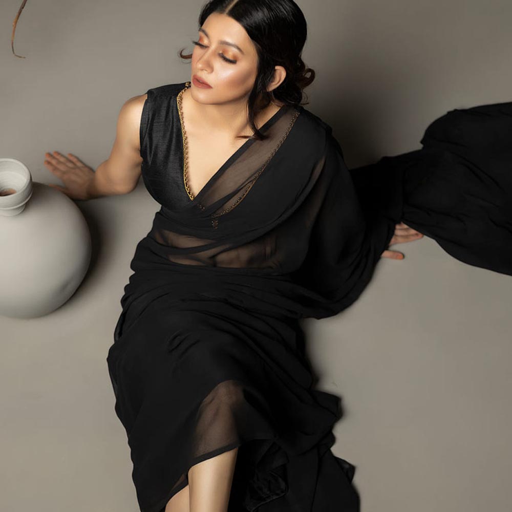 Weightless Georgette Saree for Women – Elegant & Stylish Party Wear Saree - additional view