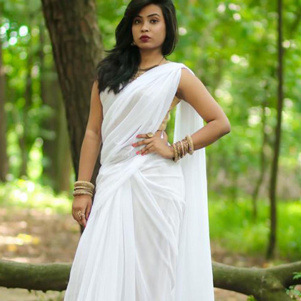 Weightless Georgette Saree for Women – Elegant & Stylish Party Wear Saree - additional view