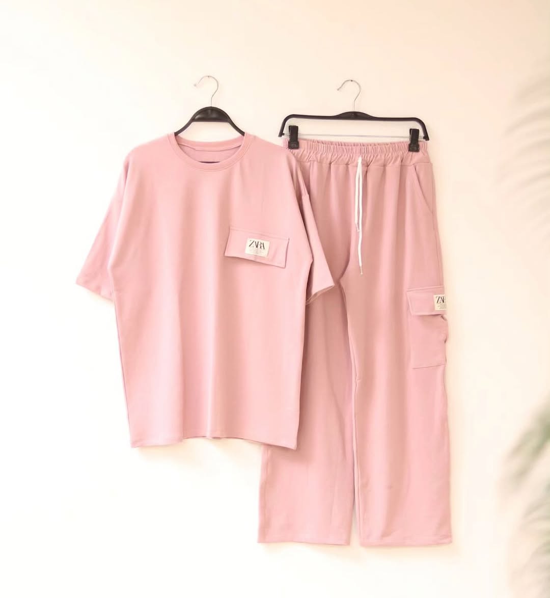 Ladics full set Fine lekra fabrics T-shirt and Pant