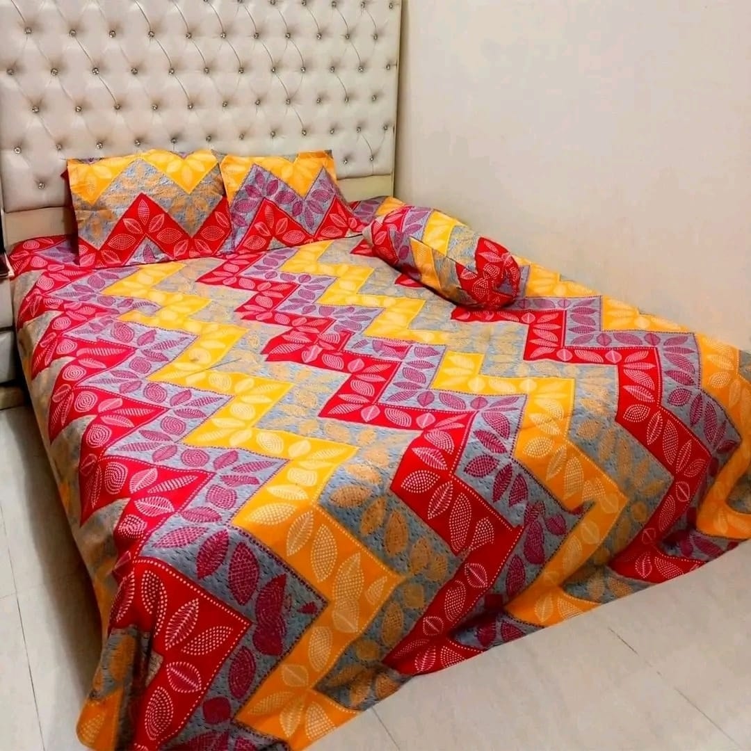 AC HOME TEX King Size Bed sheet With Two Pillow Covers