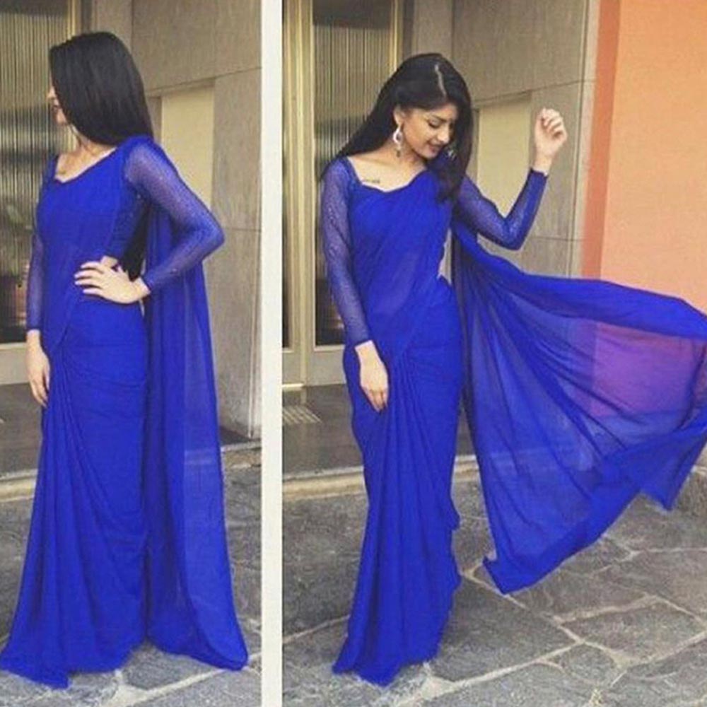 Weightless Georgette Saree for Women – Elegant & Stylish Party Wear Saree