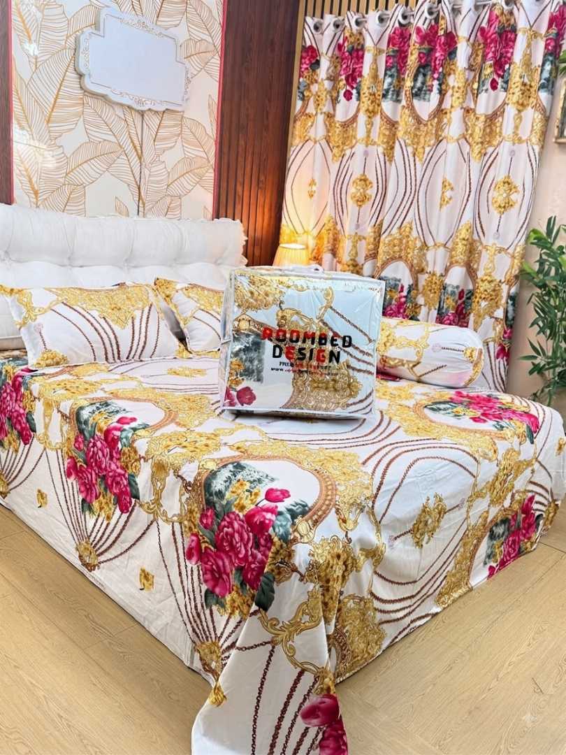 Luxury Twill Cotton 5 Piece Comforter Set – King Size Bed Sheet & Pillow Covers