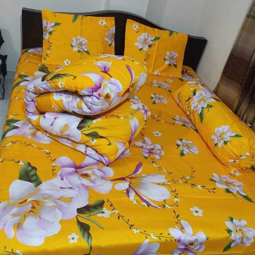 Luxury Twill Cotton 5 Piece Comforter Set – King Size Bed Sheet & Pillow Covers