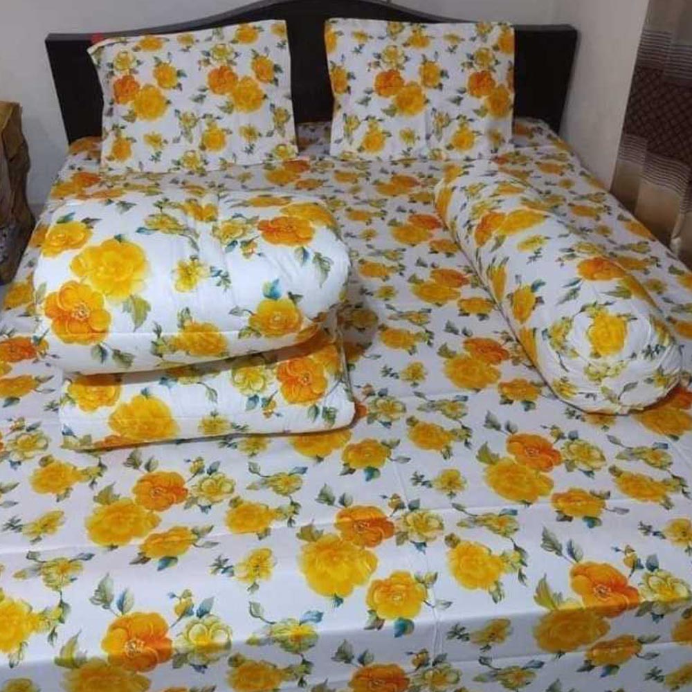 Luxury Twill Cotton 5 Piece Comforter Set – King Size Bed Sheet & Pillow Covers