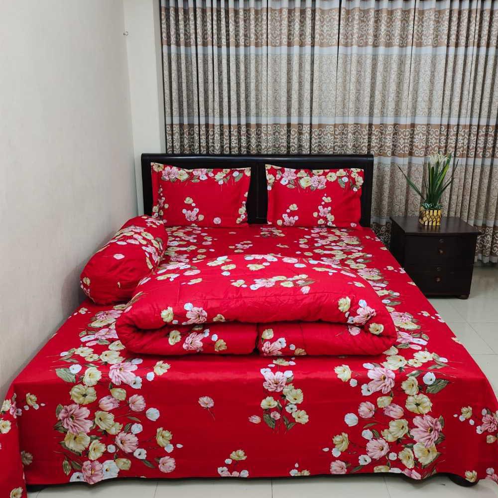 Luxury Twill Cotton 5 Piece Comforter Set – King Size Bed Sheet & Pillow Covers