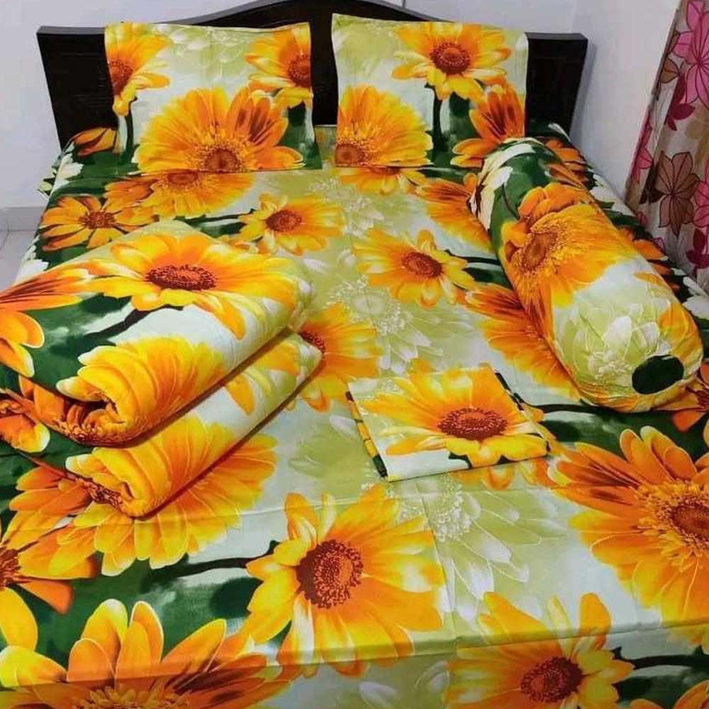 Luxury Twill Cotton 5 Piece Comforter Set – King Size Bed Sheet & Pillow Covers