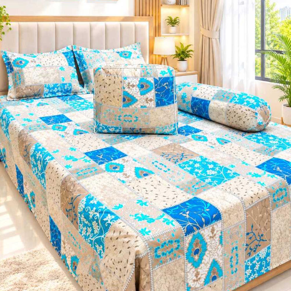 Luxury Twill Cotton 5 Piece Comforter Set – King Size Bed Sheet & Pillow Covers