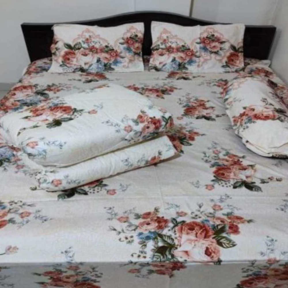 Luxury Twill Cotton 5 Piece Comforter Set – King Size Bed Sheet & Pillow Covers