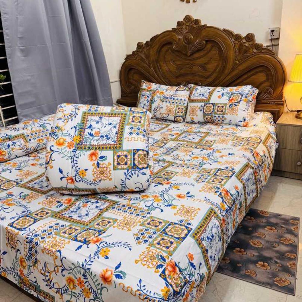 Luxury Twill Cotton 5 Piece Comforter Set – King Size Bed Sheet & Pillow Covers