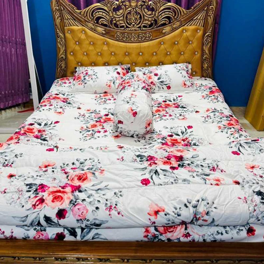 Luxury Twill Cotton 5 Piece Comforter Set – King Size Bed Sheet & Pillow Covers