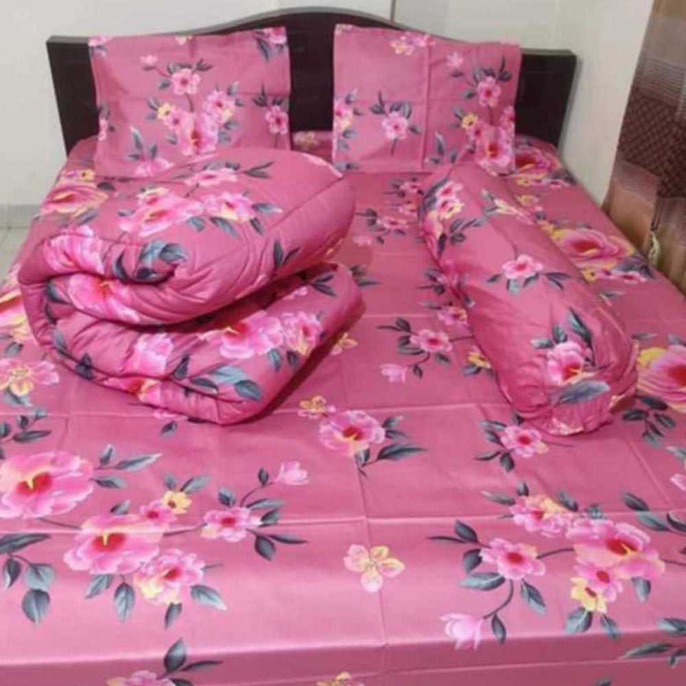 Luxury Twill Cotton 5 Piece Comforter Set – King Size Bed Sheet & Pillow Covers