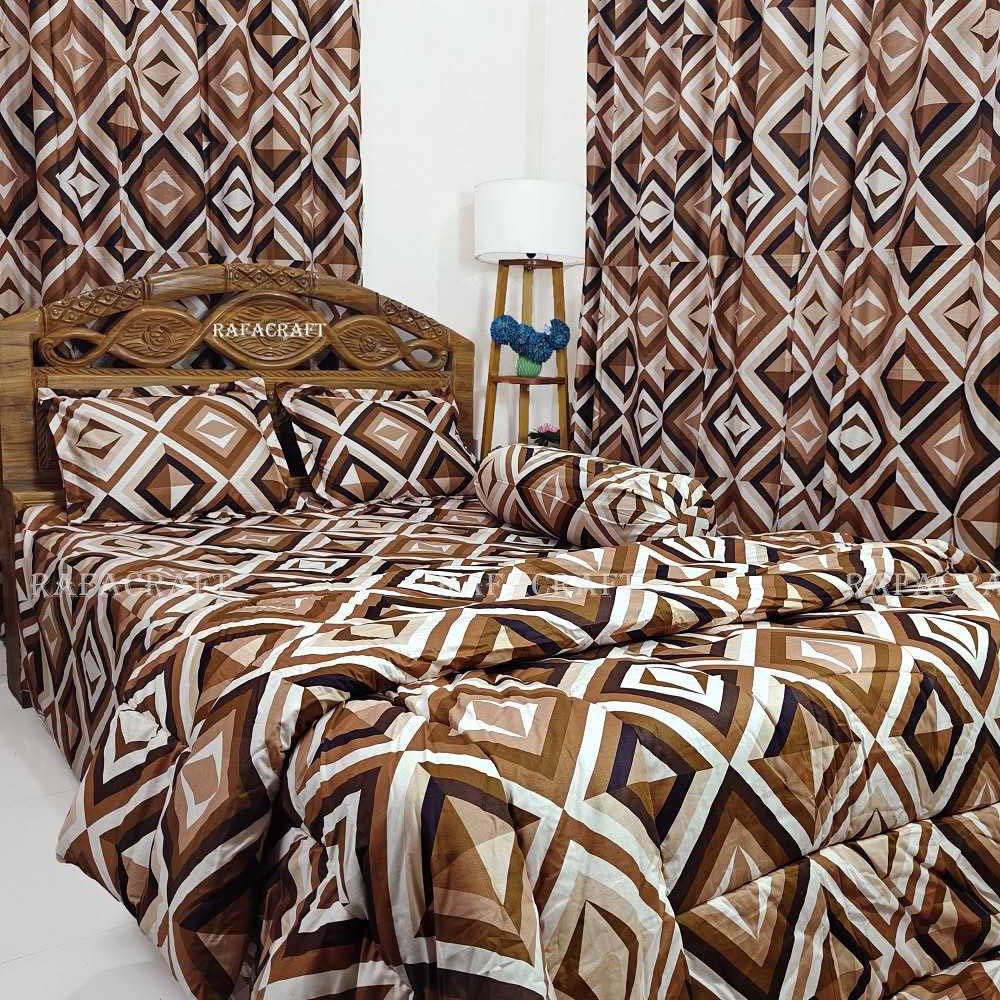 Luxury Twill Cotton 5 Piece Comforter Set – King Size Bed Sheet & Pillow Covers