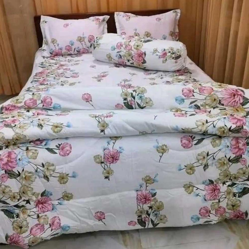 Luxury Twill Cotton 5 Piece Comforter Set – King Size Bed Sheet & Pillow Covers