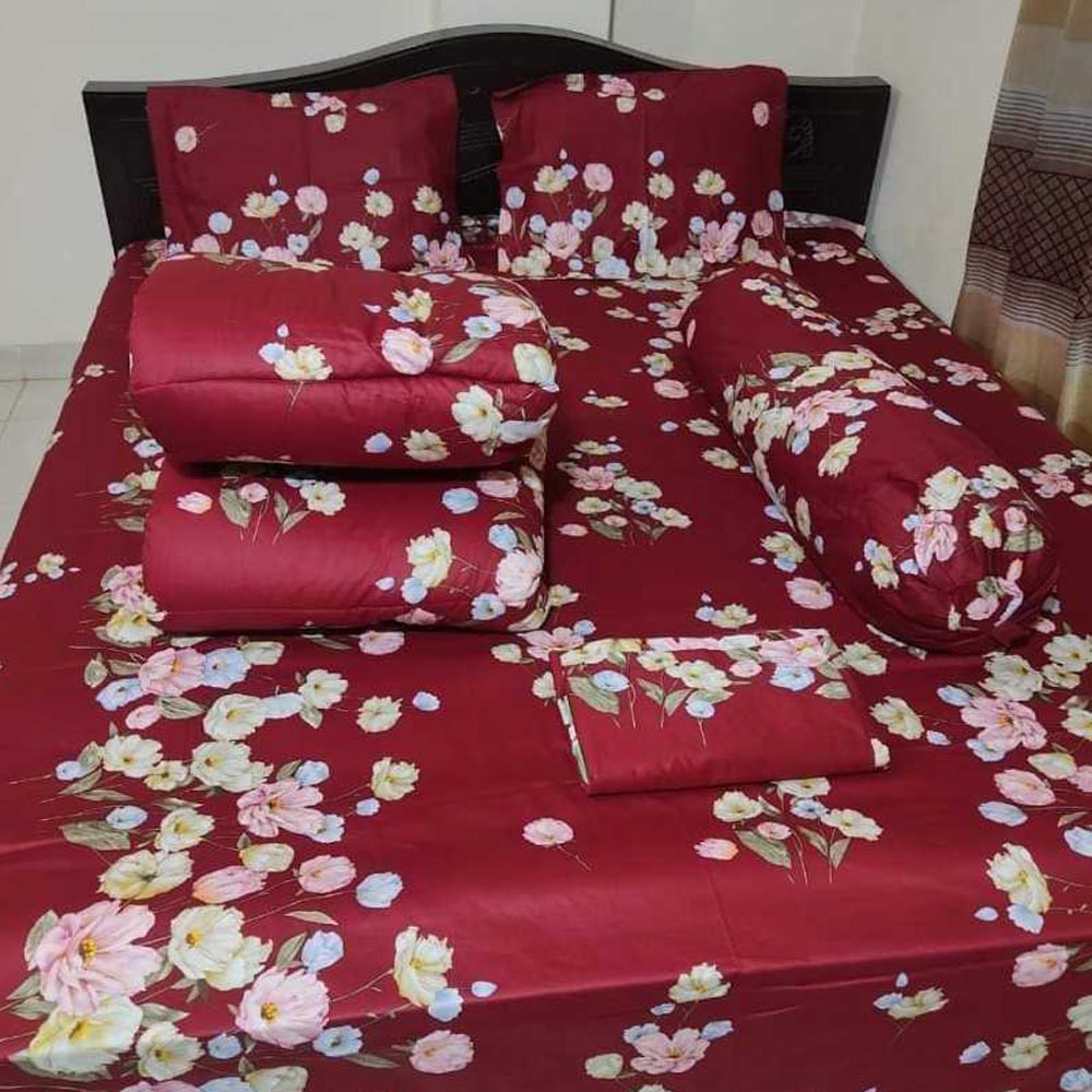 Luxury Twill Cotton 5 Piece Comforter Set – King Size Bed Sheet & Pillow Covers