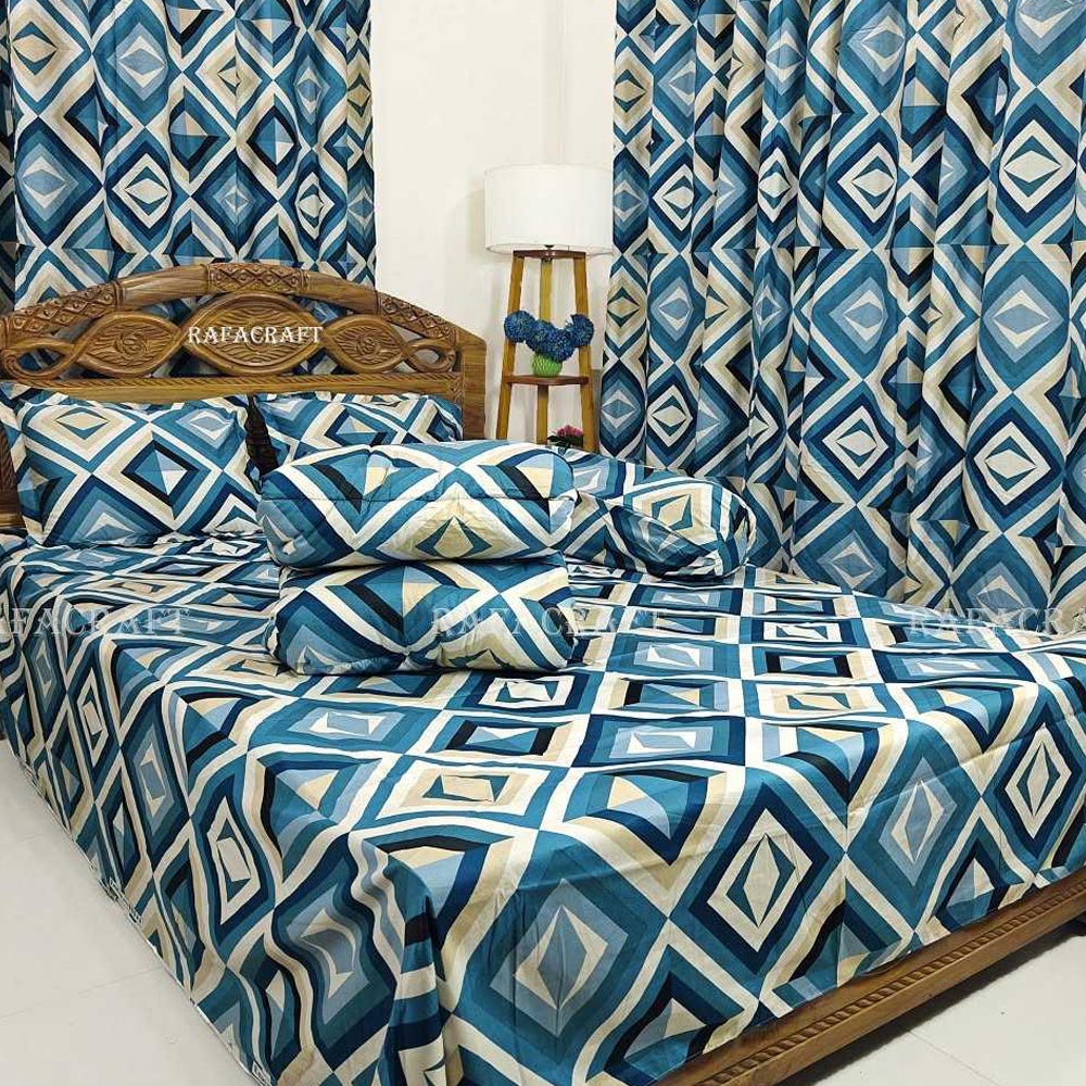 Luxury Twill Cotton 5 Piece Comforter Set – King Size Bed Sheet & Pillow Covers
