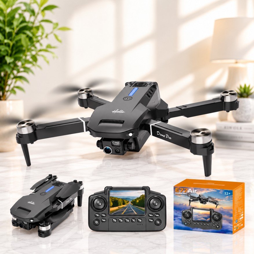 E77 Air Drone with Dual Camera & Brushless Motor
